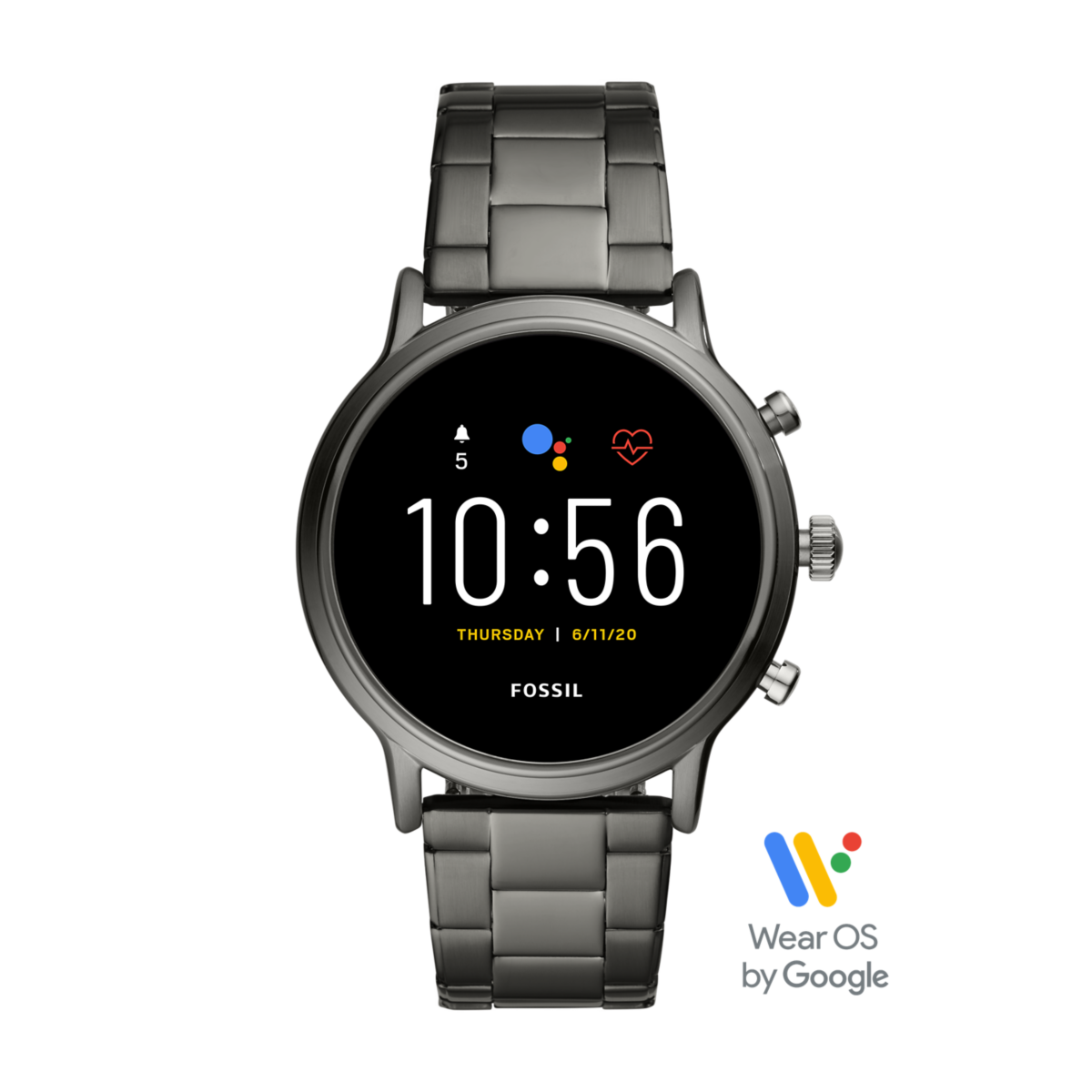 Image of Fossil Gen 5 Carlyle HR 44mm (FTW4024) — Fossil Gen 5 Bands (incl. Gen 5E & Gen 5 LTE)
