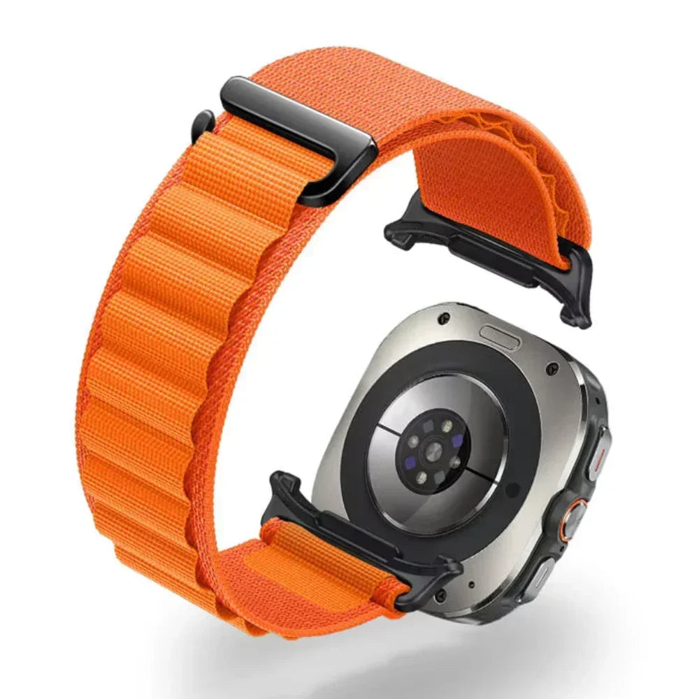 Teral — Nylon Loop (Black & Orange) — Galaxy Watch 8