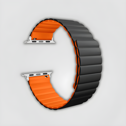 Image of Apple Watch Strap Premium/Magnet - Black & Orange