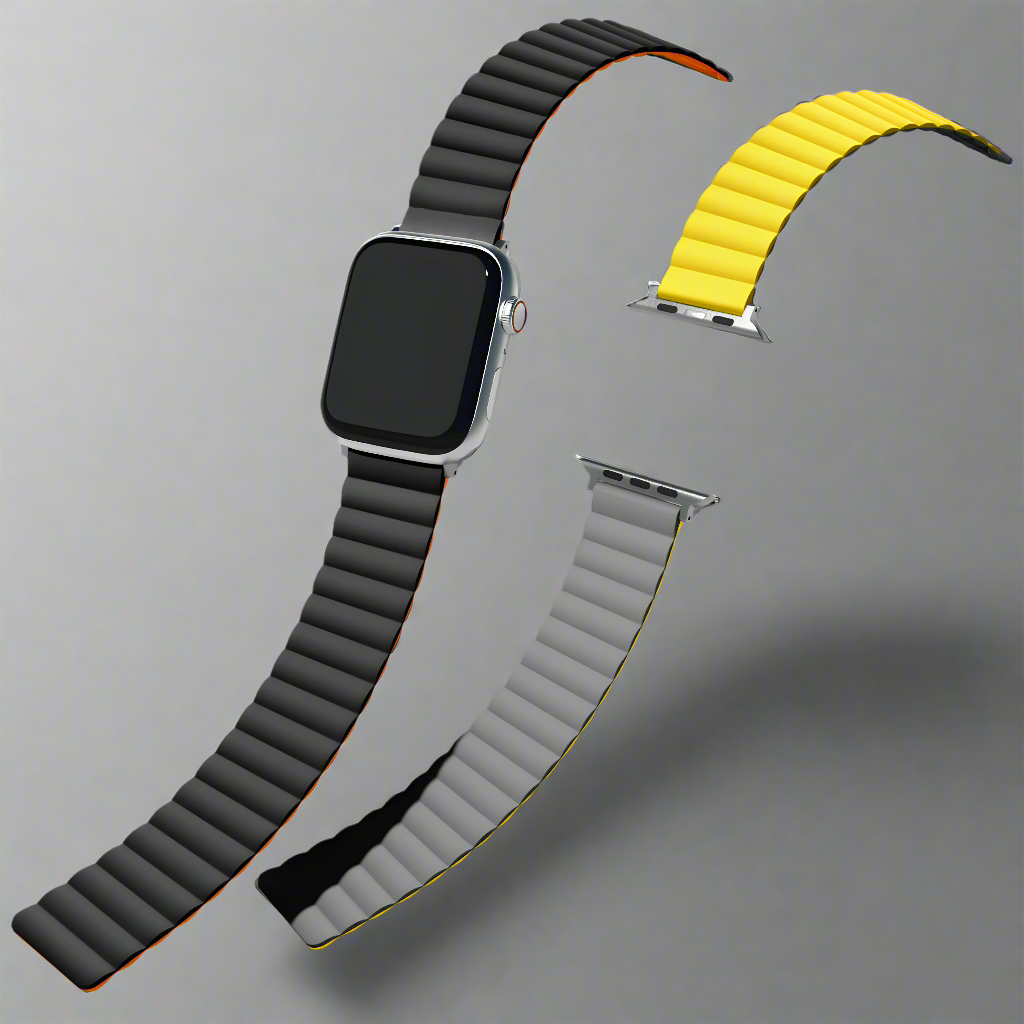 Apple Watch Strap Premium/Magnet - Black & Orange