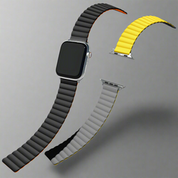 Image of Apple Watch Strap Premium/Magnet - Black & Orange