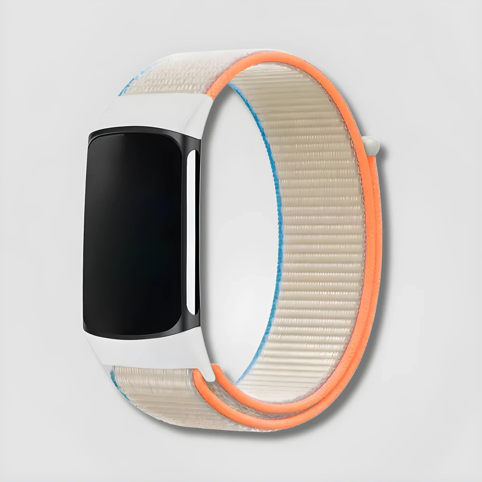 Aeri Sport Loop sand color strap for Fitbit Charge displayed on white background
