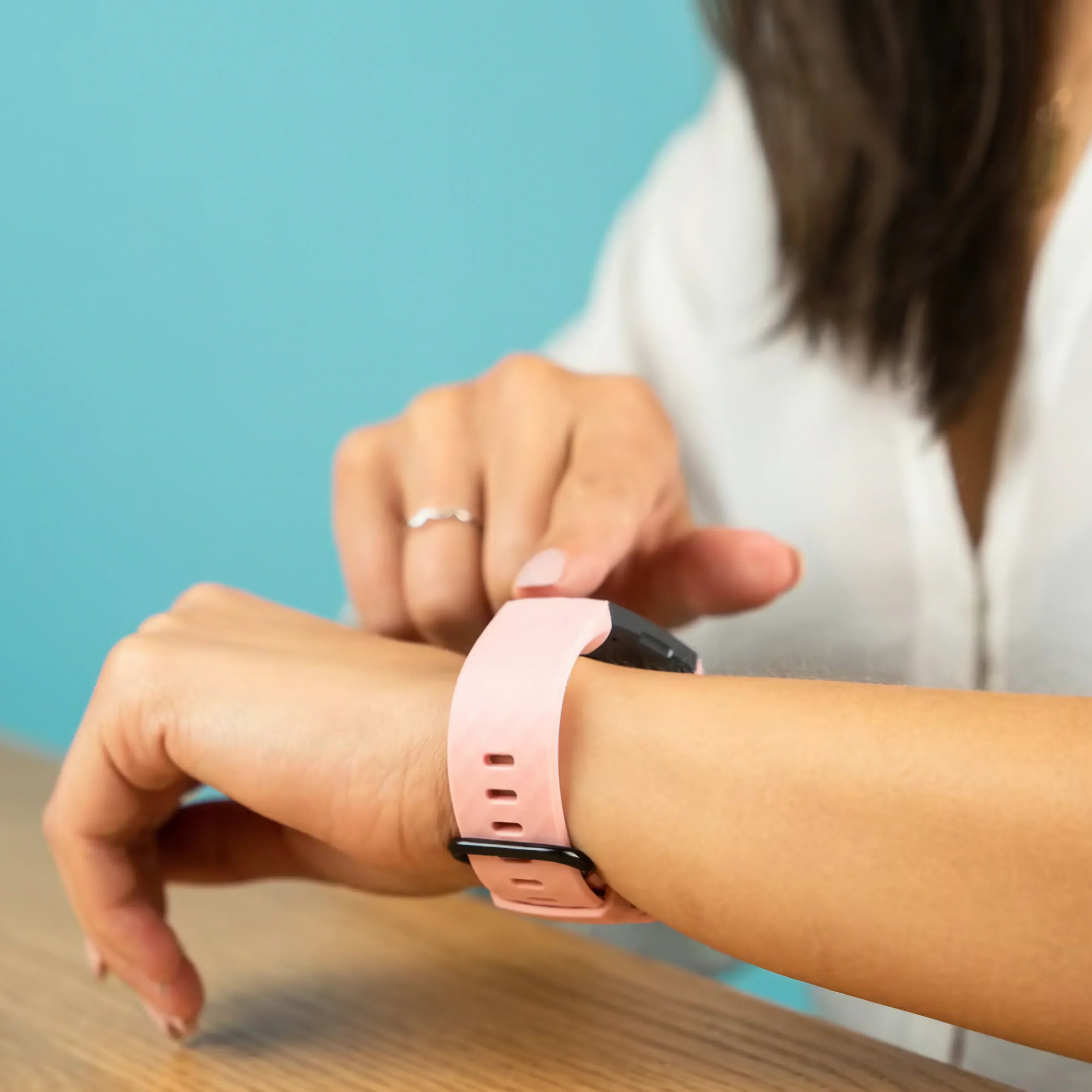 Kalen — Textured Silicone Band (White) — Fitbit Charge 5/6 - Nothing but Bands