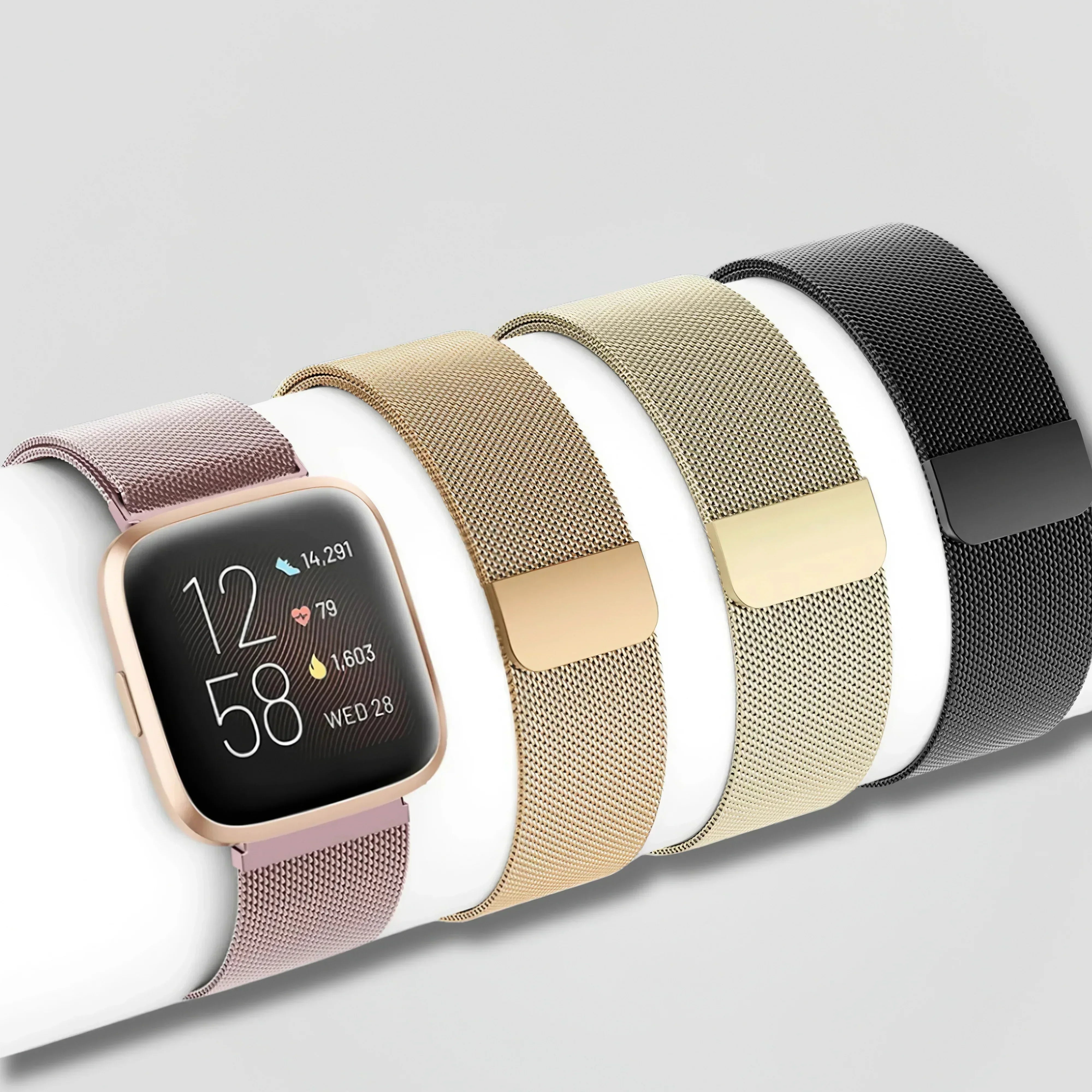 Image of Nova — Magnetic Milanese (Light Pink) — Fitbit Versa 3/4 & Sense 1/2 - Nothing but Bands