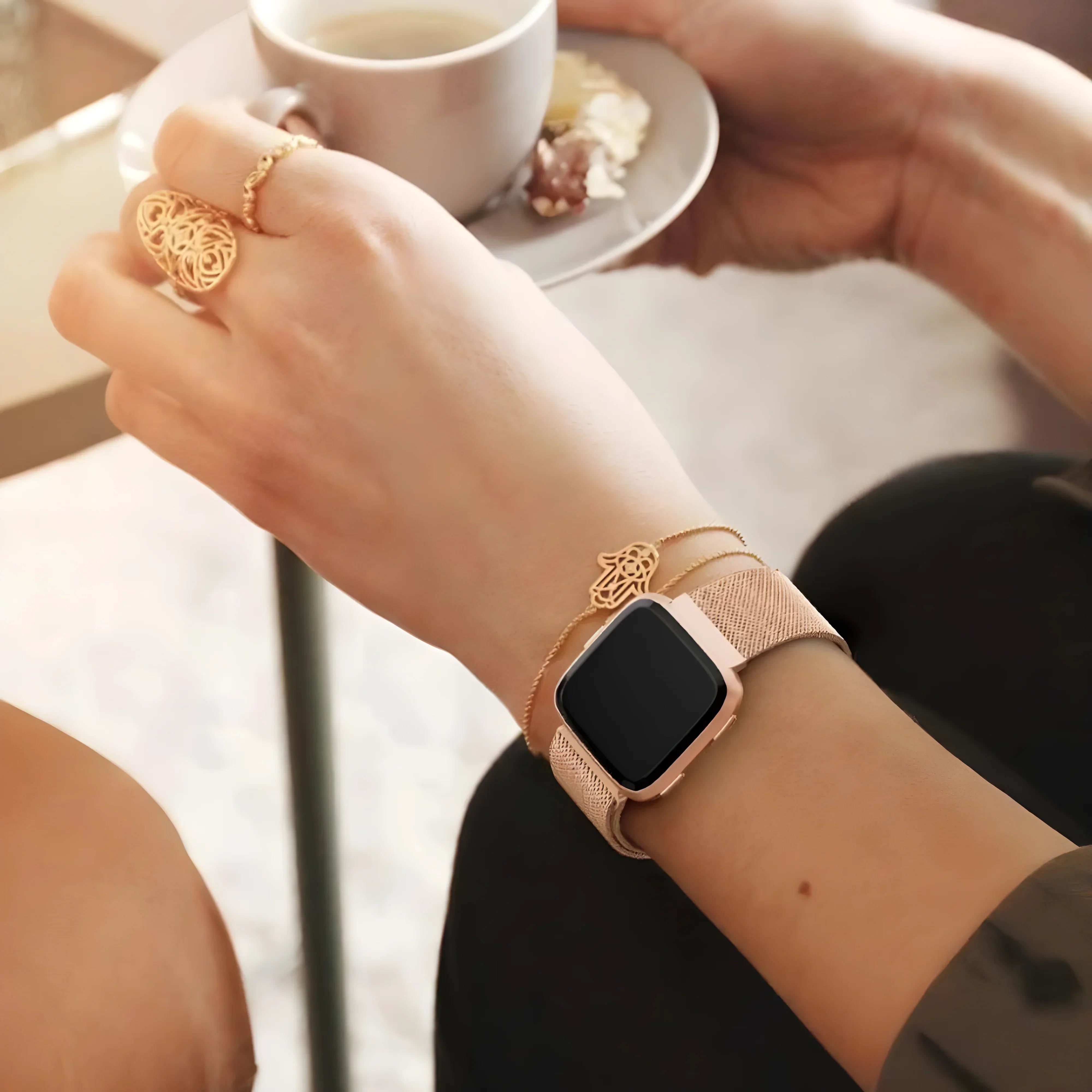 Image of Nova — Magnetic Milanese (Black) — Fitbit Versa 1/2 & Lite - Nothing but Bands