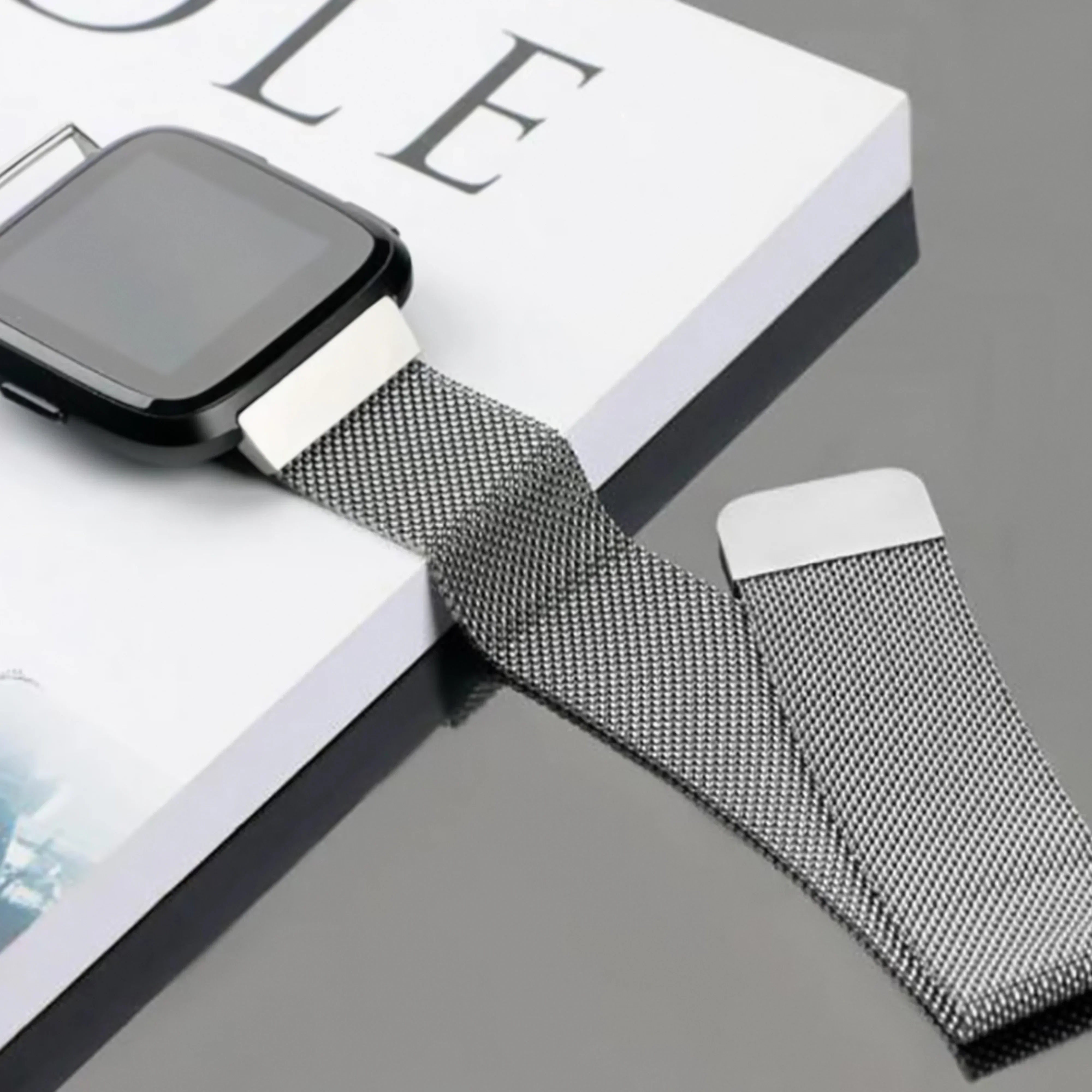 Image of Nova — Magnetic Milanese (Black) — Fitbit Versa 1/2 & Lite - Nothing but Bands