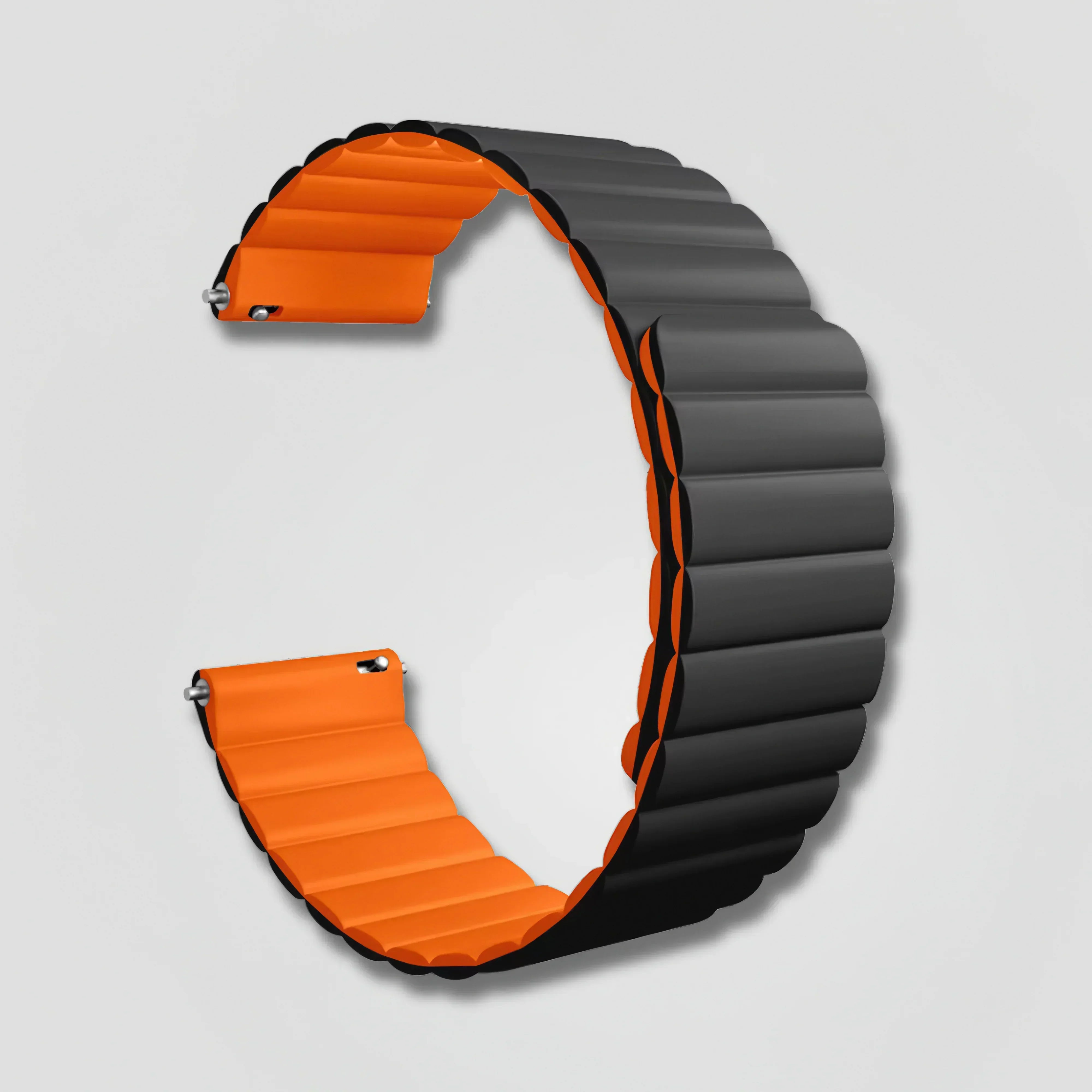 Rovan — Magnetic Loop (Black & Orange) — Quick Release 22mm - Nothing but Bands
