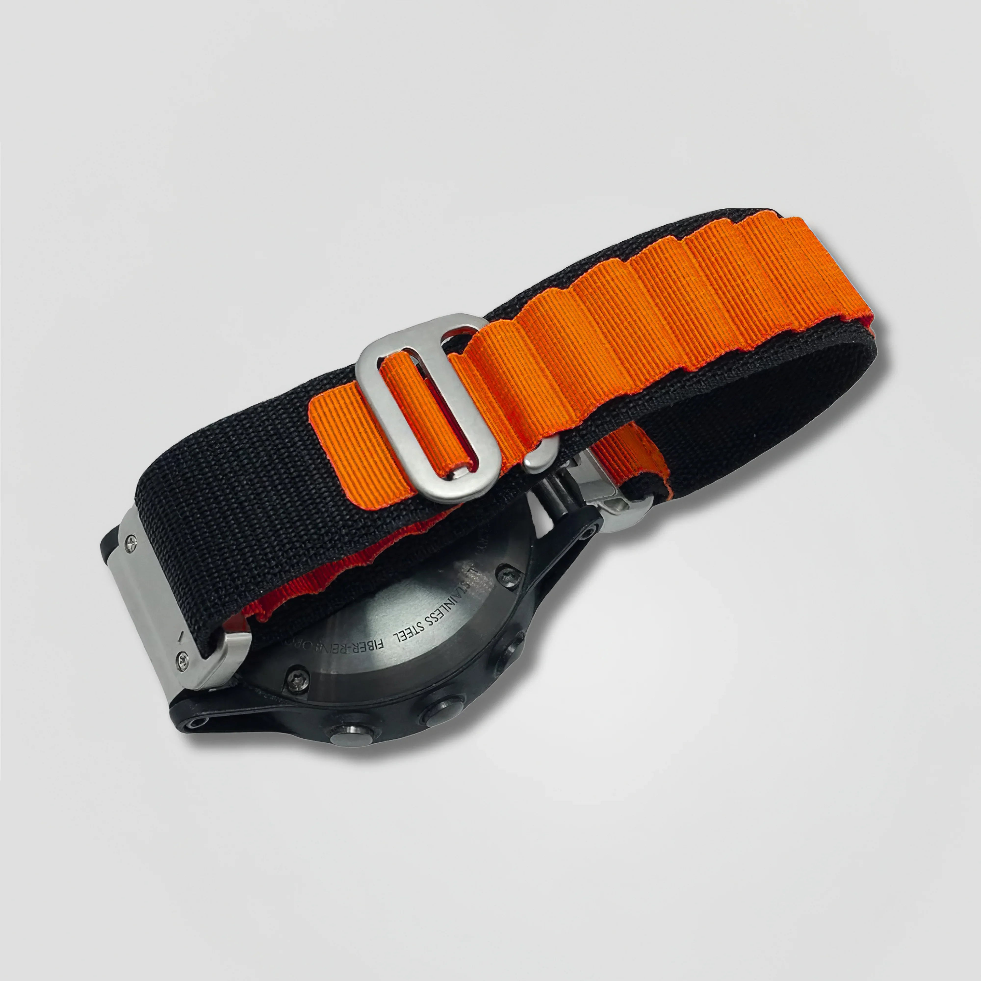 Teral — Nylon Loop (Black & Orange) — Garmin QuickFit 22 - Nothing but Bands