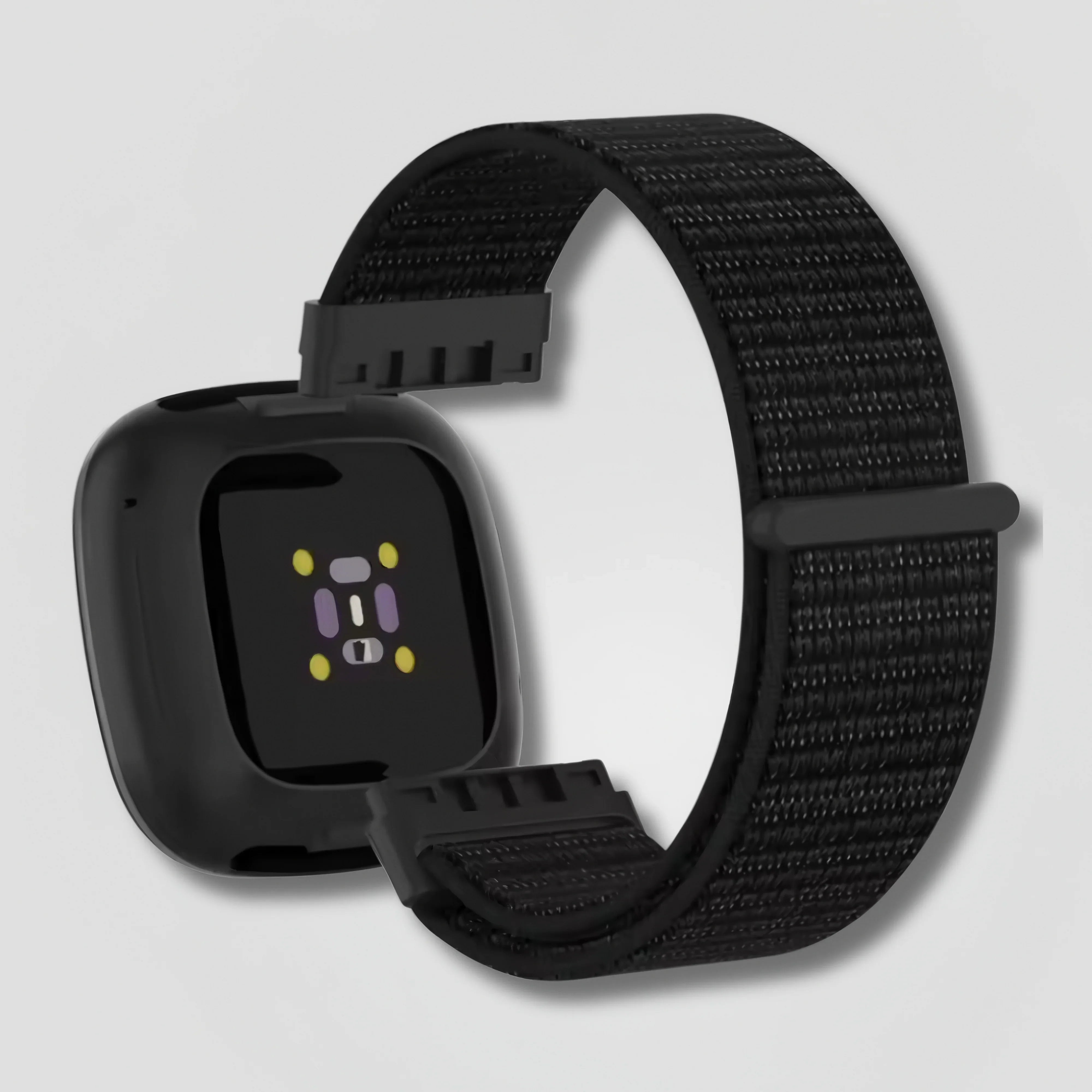 Image of Vellora - Nylon Loop (Official Black) - Fitbit Versa 3/4 & Sense 1/2 - Nothing but Bands