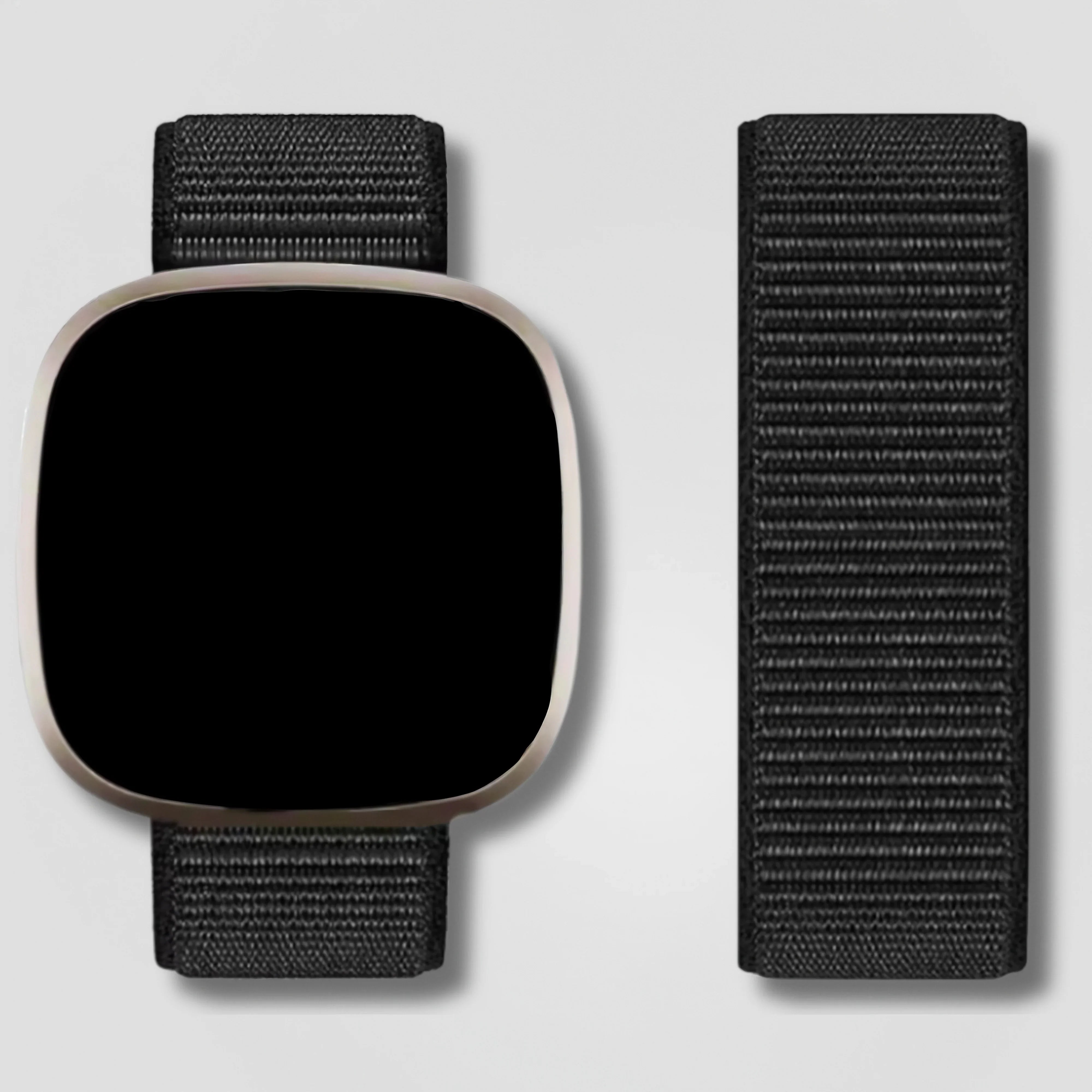 Image of Vellora - Nylon Loop (Official Black) - Fitbit Versa 3/4 & Sense 1/2 - Nothing but Bands