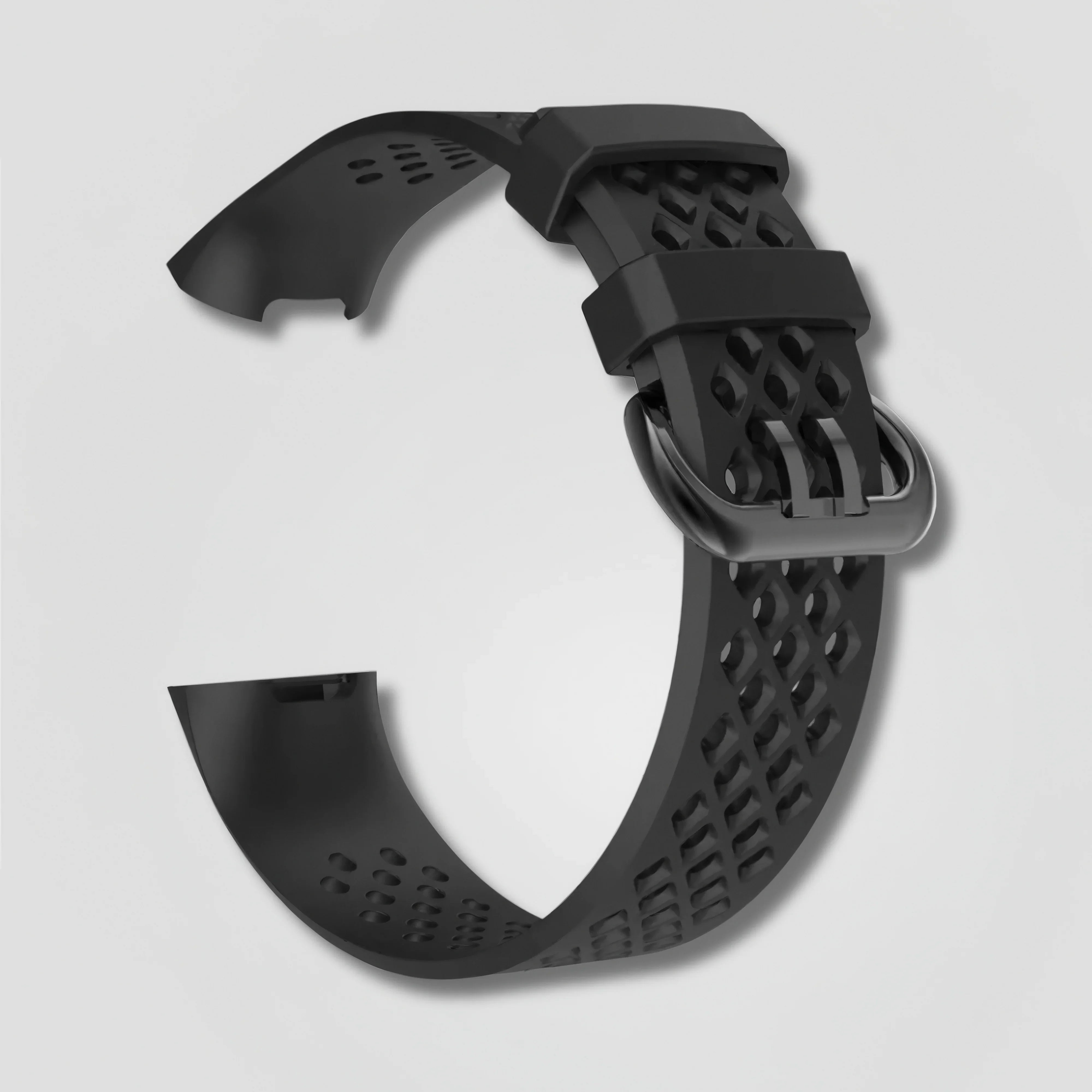 Image of Zera — Silicone Sport Band (Black) — Fitbit Charge 3/4 - Nothing but Bands