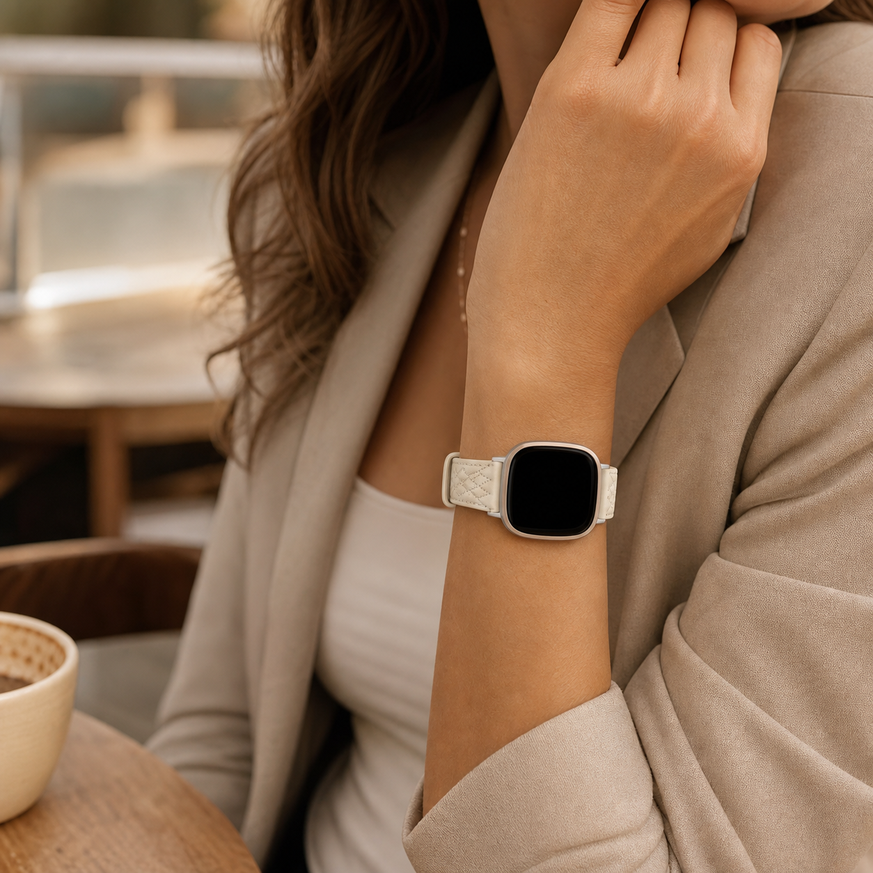 Image of Rowan — Genuine Leather Band — Fitbit Versa 3/4 & Sense 1/2