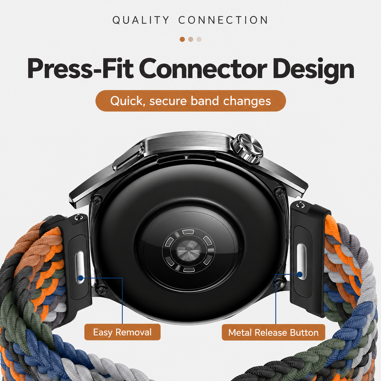 Image of Tressa magnetic braided loop detail for Quick Release 22mm