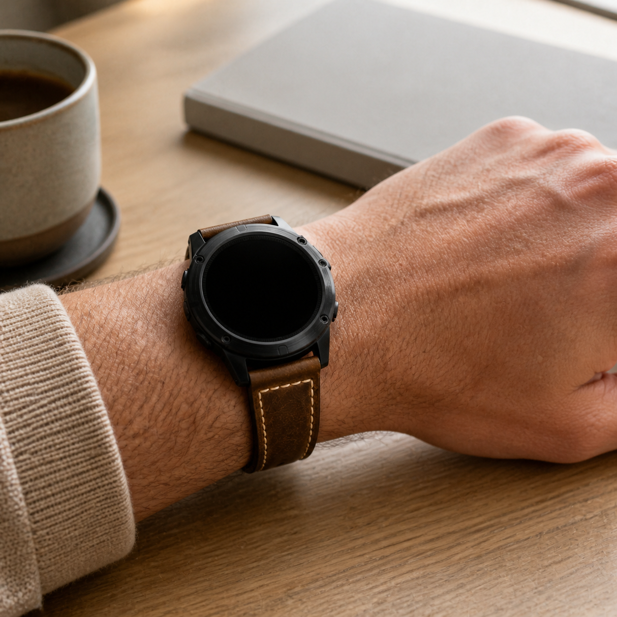 Image of Ronan — Genuine Leather Band — Garmin QuickFit 20