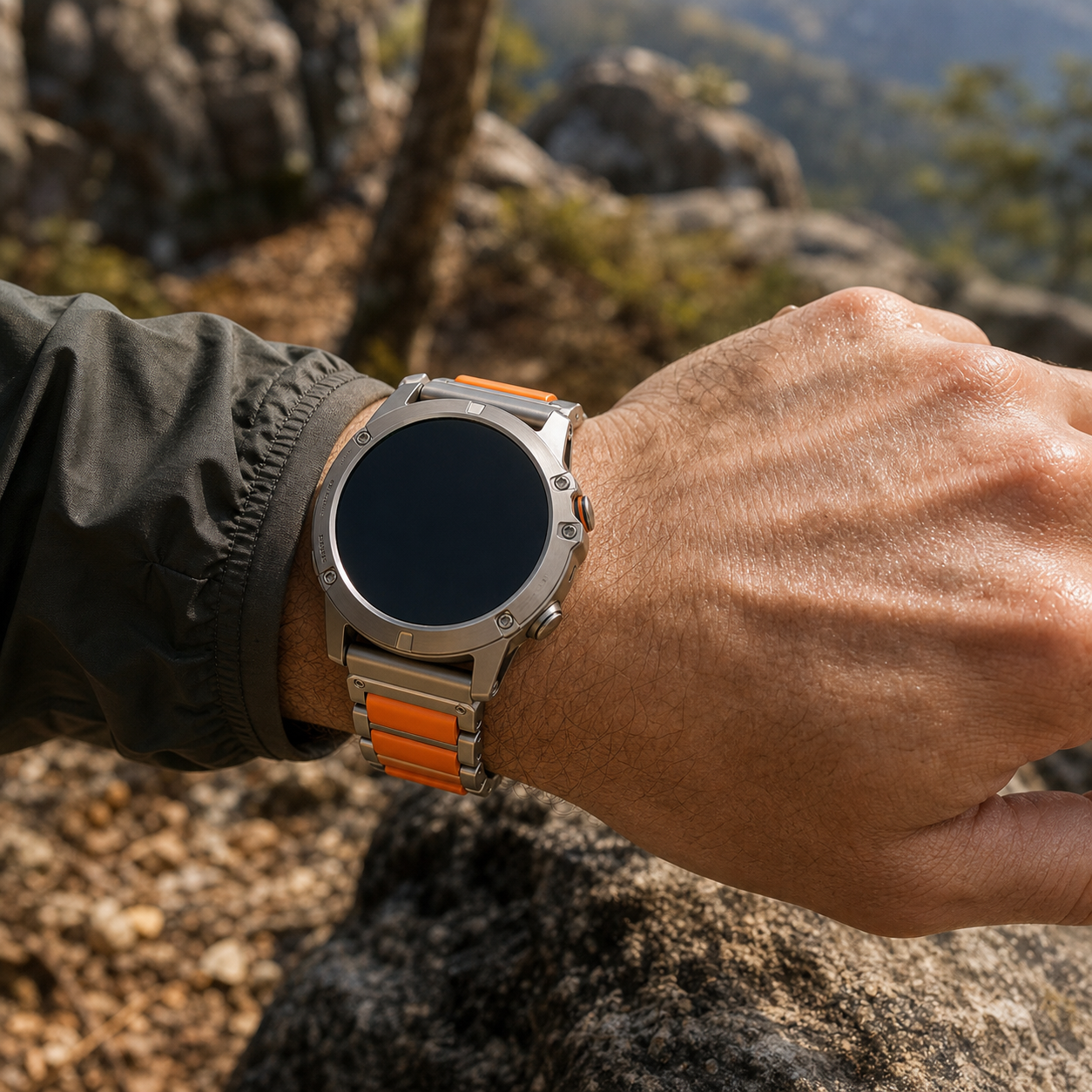 Image of Zephyr — Stainless Silicone Link — Garmin QuickFit 22