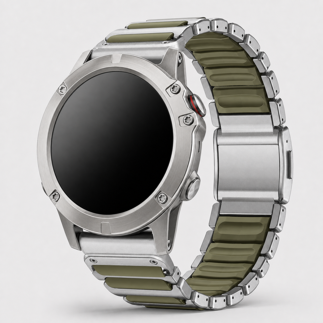 Image of Zephyr — Stainless Silicone Link — Garmin QuickFit 22
