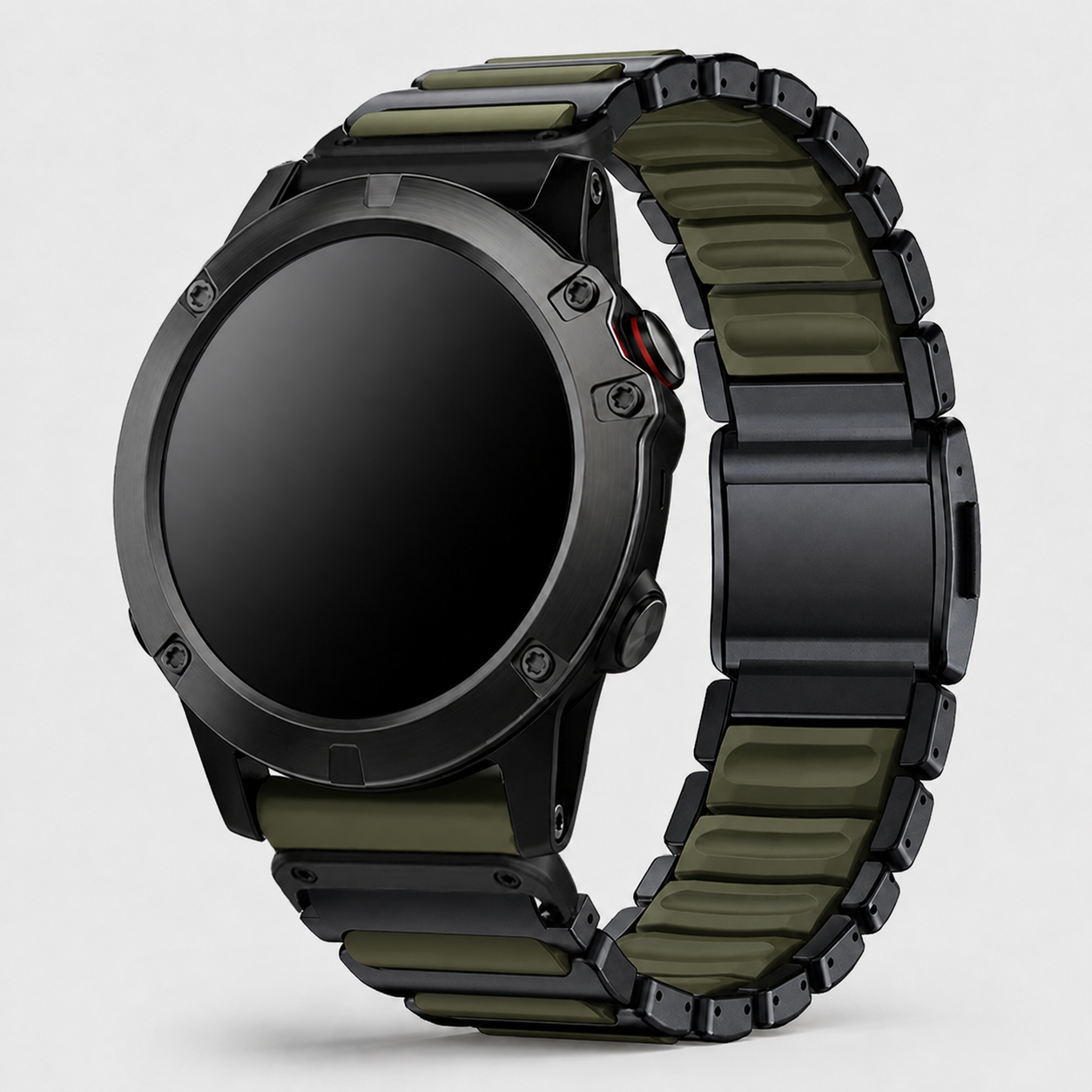 Image of Zephyr — Stainless Silicone Link — Garmin QuickFit 22