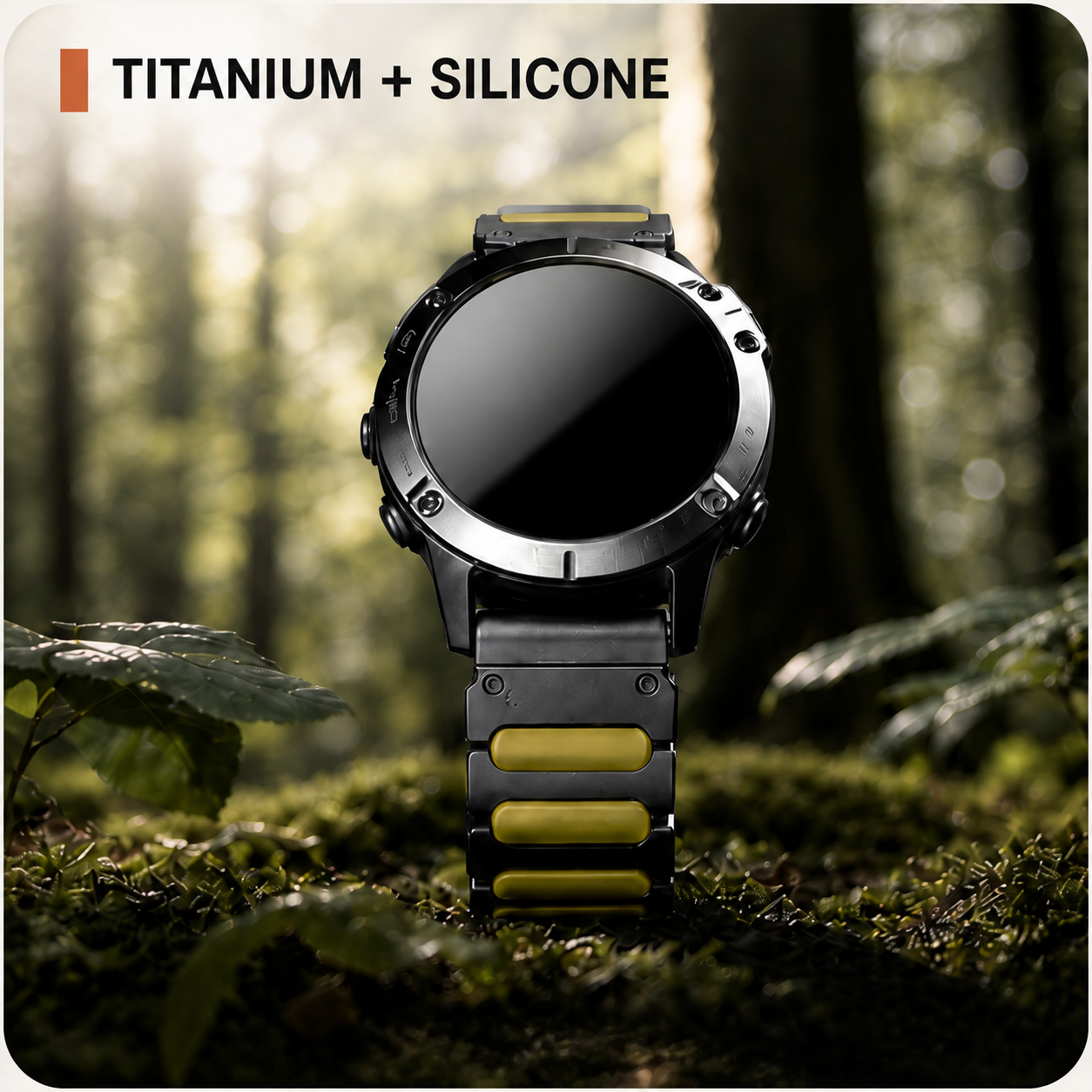 Image of Zephyr — Stainless Silicone Link — Garmin QuickFit 22
