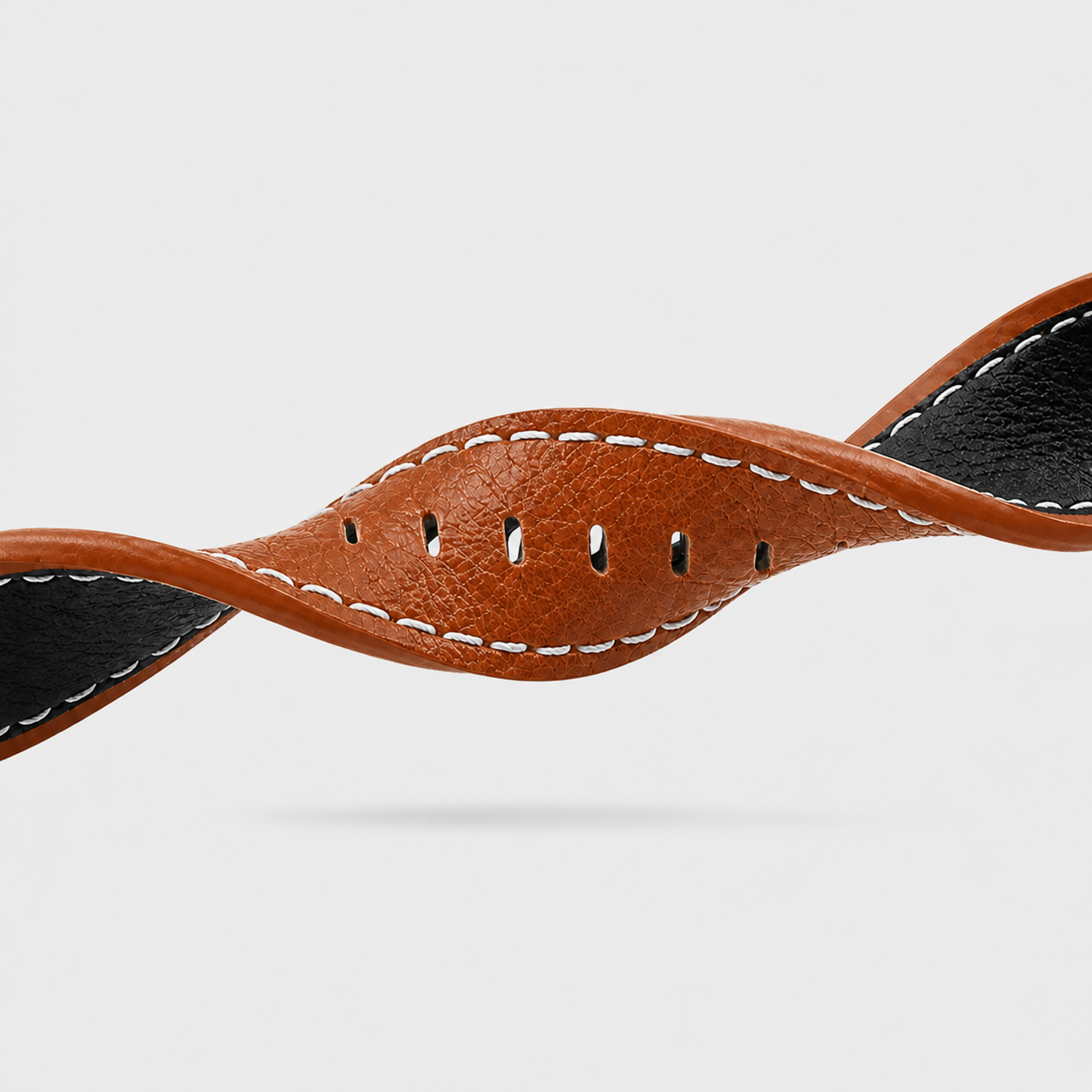 Image of Langford Brown textured leather band and buckle detail