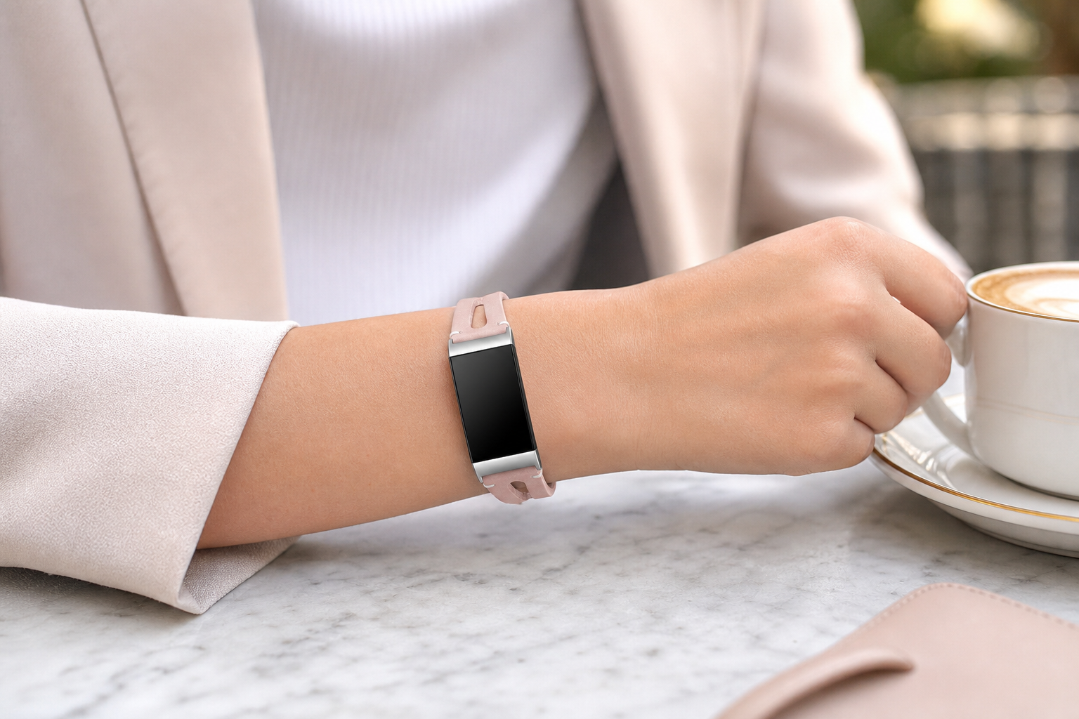 Image of Leora — Correa de cuero auténtico — Fitbit Charge 3/4