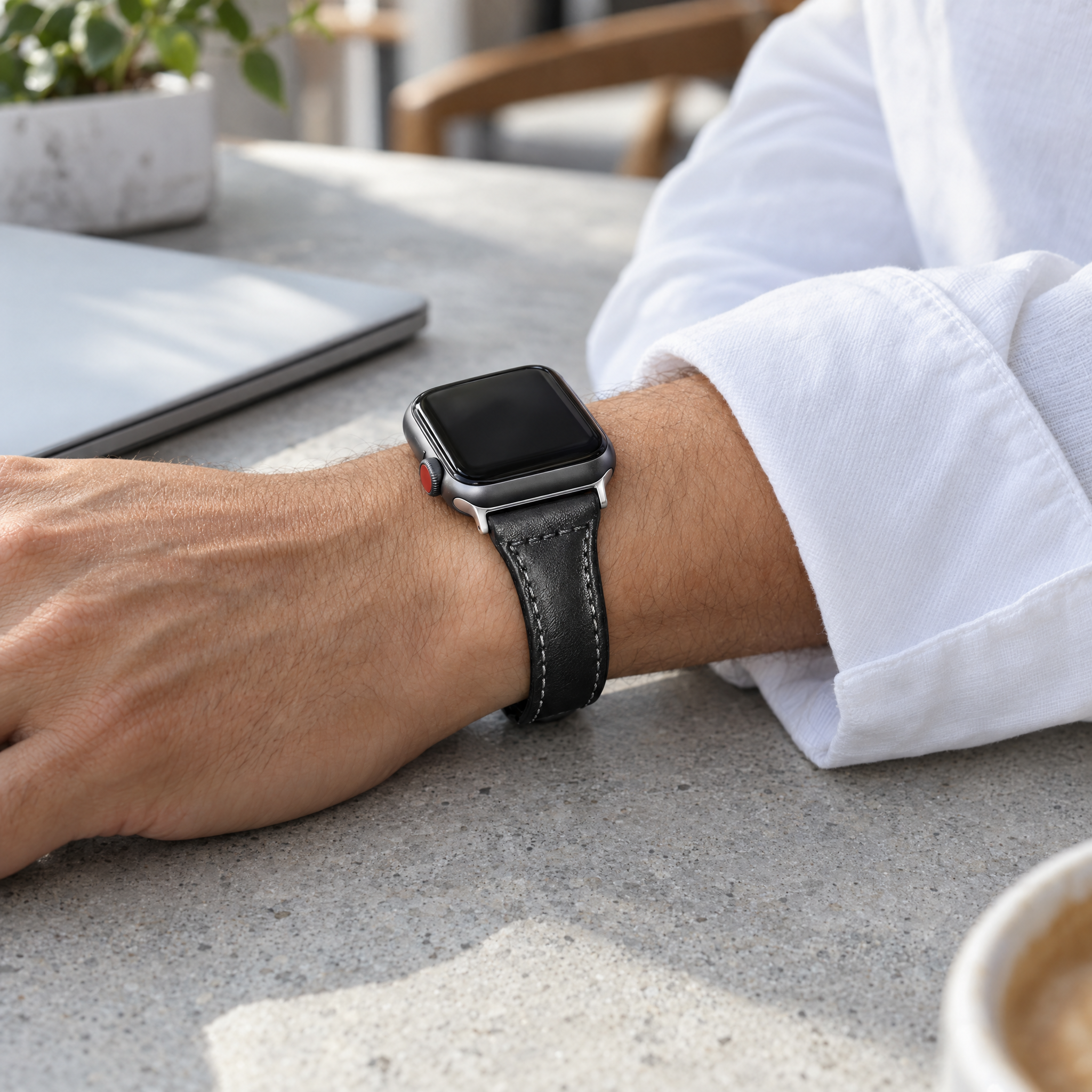 Image of leather watch bands worn on a wrist