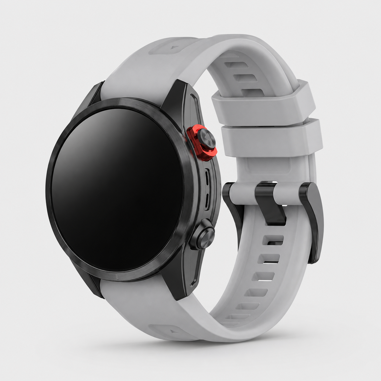 Image of Talon Grey silicone sport band fitted to a Garmin watch