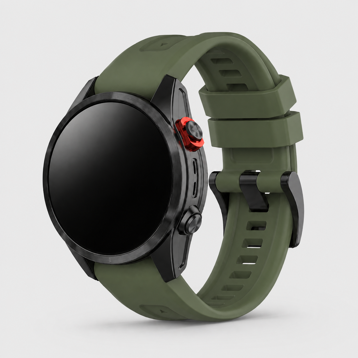 Image of Talon Green silicone sport band fitted to a Garmin watch