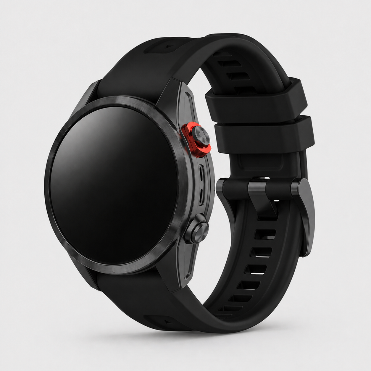 Image of Talon Black silicone sport band fitted to a Garmin watch